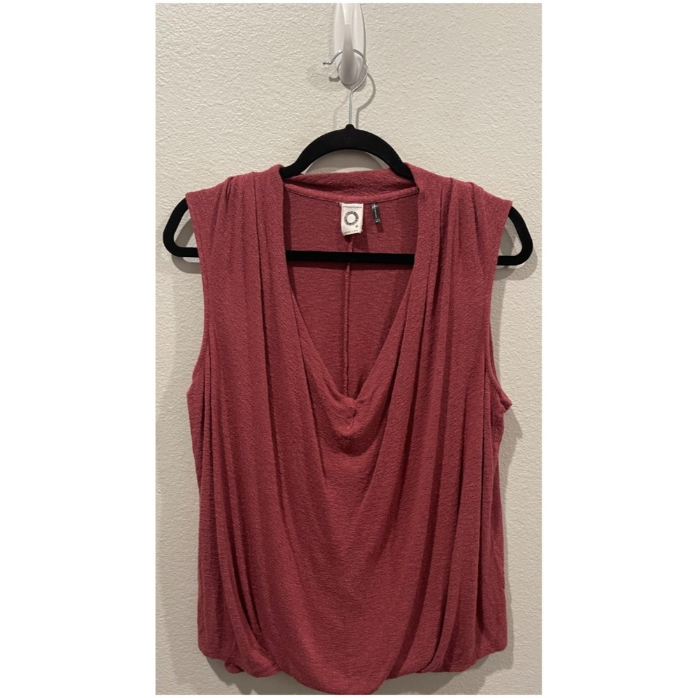 AKEMI + KIN Burgundy V-Neck Sleeveless Blouse